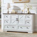 LIDYUK 6 Drawer White Dresser for Bedroom Farmhouse Dresser Chest of Drawers, 55" Wide Clothes Organizer with Storage Cabinet Wood Chest of Drawers for Bedroom, Living Room