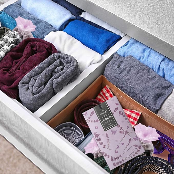 LIFFLY 14 Packs Scented Sachets Bag for Drawers and Closets Long-Lasting Home Fragrance Sachet Lavender Rose Jasmine Ocean Vanilla Sandalwood 6 Different Scent Gift Box