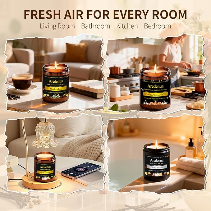 Vanilla Cream Odor Eliminating Candles – Home Deodorizing Soy Candles for Removing Pet, Kitchen & Bathroom Odors, Fresh Air Scented Candle with Clean Vanilla Aroma, Long-Lasting Odor Remove Candle