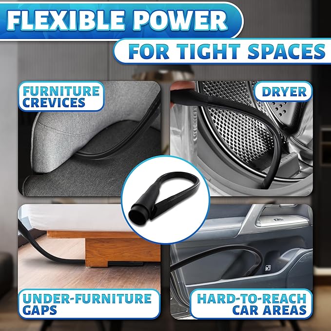 12 Pcs Universal Vacuum Attachments & Brushes Set – Vacuum Cleaner Attachments Universal 2 1/2" 1 1/4" with Soft Bristles – Durable PP, Multi-Purpose for Car, Home, Workshop Cleaning, Extended Reach