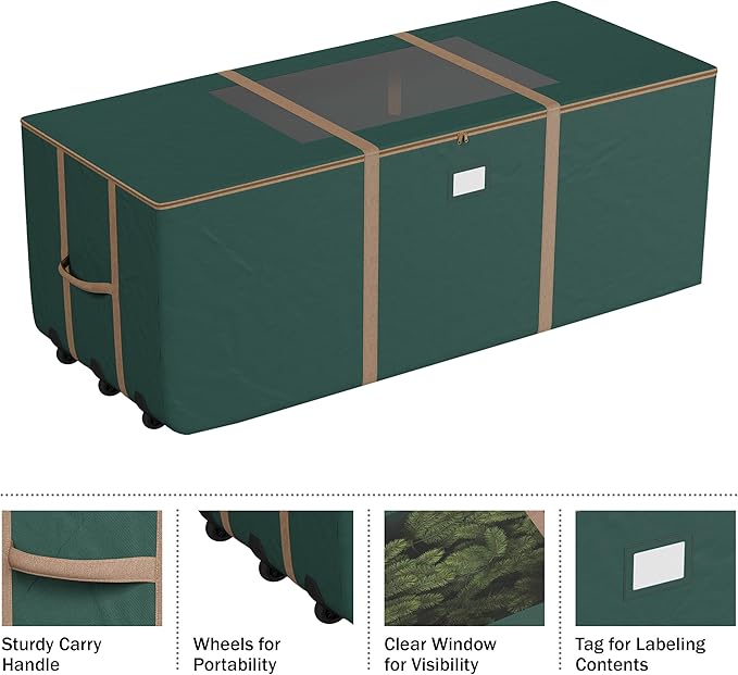 Rolling Storage Bag - 12FT Storage Bags with Durable Handles and Wheels for Outdoor Cushion, Clothes, and More by Elf Stor (Green)