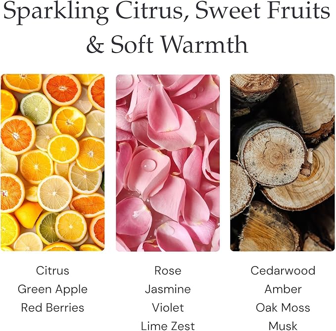 Citrus Champagne Single Wick Soy Candles, Luxury Scented Candles for Home - Up to 60 Hour Burn Time, Cruelty-Free Soy Wax Blend - Citrus Fragrance, Notes of Berries & Jasmine (9 oz)