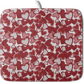 Valentines Day Dish Drying Mat for Kitchen Counter 18x16 Inch Love Drying Mat with Absorbent Reversible Microfiber Red Grey Heart Dish Drainer Mats Rack Pad for Coffee Countertop Protector