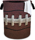 Football Laundry Basket Storage Bin Foldable Laundry Hamper Clothes Storage Bucket Organizer 19.6x15.7 Inch For Laundry Room/Bedroom/Bathroom