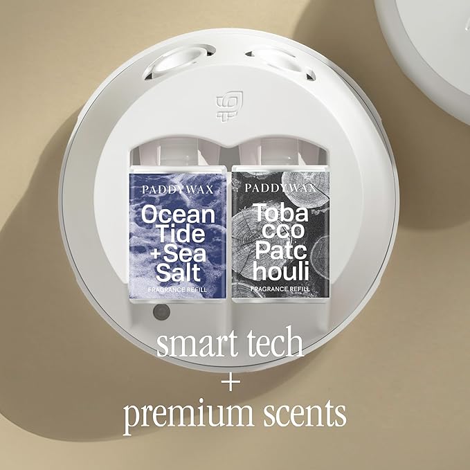 Pura 4 Smart Home Fragrance Device Starter Set - Scent Diffuser for Home - Ocean Tide & Sea Salt, Tobacco Patchouli, Catcus Flower, Bamboo & Green Tea
