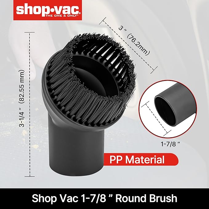 Shop-Vac 3-PC Nozzle Kit with Adapter, 1-7/8 Inch Diameter for Wet/Dry Vacuum, Includes Dual Surface Floor Nozzle, Crevice Tool, Round Brush and Adapter