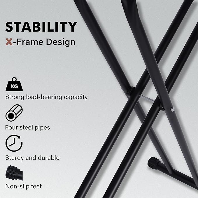 veiox Ironing Board Full Size, Metal Construction Iron Board with Extra Thick Heavy Duty Padded Cover, Stable Structure, Anti-Skid Feet (47x16)