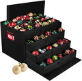 HOLDN’ STORAGE Christmas Ornament Storage Box with Dividers, Stores Ornaments up to 96 of 3 Inch Large Christmas Ball Storage Containers with 4 Trays - Black