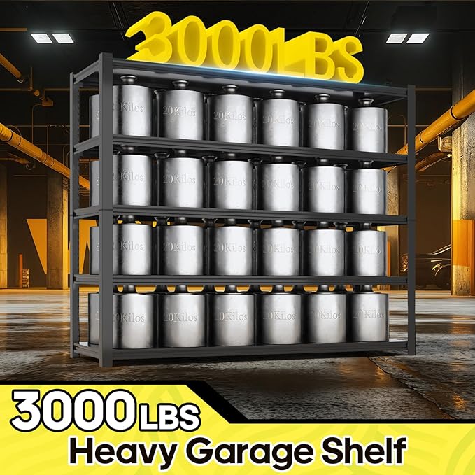 Nexvrtau 5 Tier Adjustable Metal Shelving Storage Rack,Storage Shelves,59.8" Wx24 Dx76.6 H Garage Shelving Heavy Duty,Industrial Shelving Unit for Basement,Warehouse,Garage Organization.1 Pack