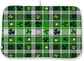 St. Patrick's Day Dish Drying Mat 18 x 24 Inch Green Buffalo Plaid Shamrock Drying Mat for Kitchen Counter Absorbent Spring Gold Green Clover Dishes Dry Pad for Drainer Rack Kitchen Fast Dry