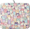 Colorful Cats Dish Drying Mat 16x18 inch Cute Animal Microfiber Reversible Fast Dry Dishes Drainer Rack Pad for Counter Kitchen Table Decor