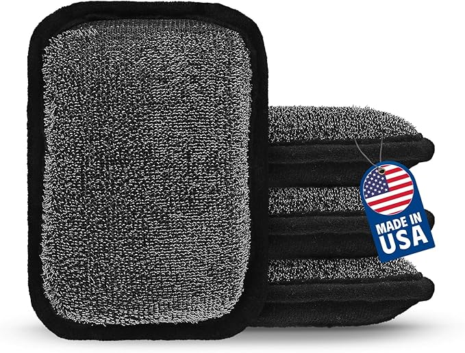 MEKER Grill Brush Bristle Free Replacement Pad, Ultra Safe Cleaning, Grill Cleaner Pad, Grill Brush Replacement Pad, 4 PCS