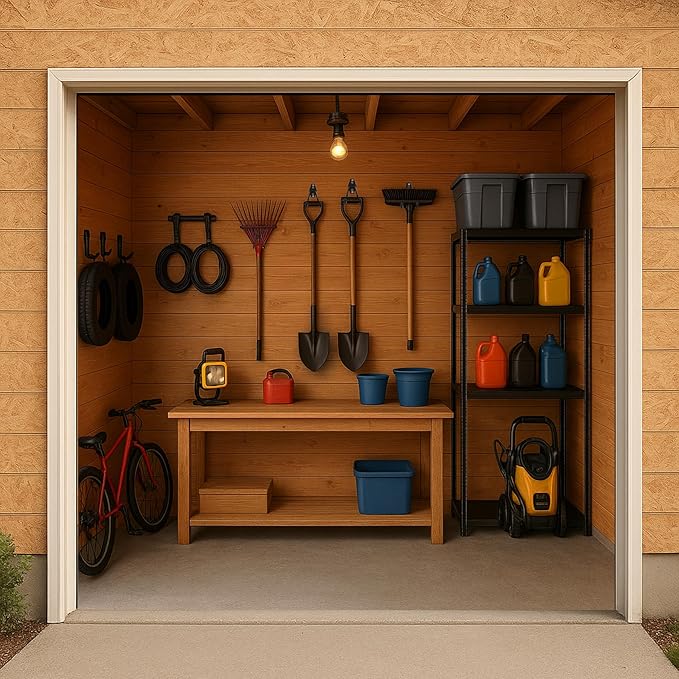 KAROSOM 8 Pack Garage Hooks, Garage Tool Organizer Wall Mount, Heavy Duty for Utility Organizer, Steel Utility Garage Hooks for Ladders, Garden Tools, Bike