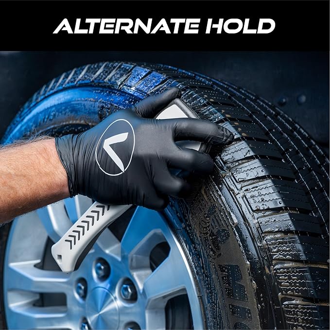 VIKING Tire Brush and Wheel Brush for Cleaning Car, Tires, Car Wash, Grey, 10.3 x 3.3 x 2.3 inch