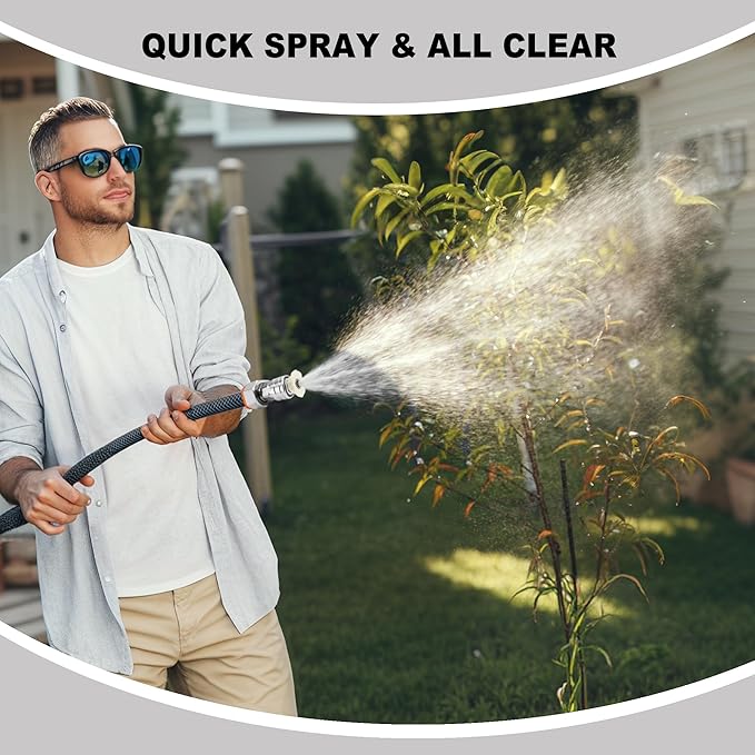 Raincovo Garden Hose to Pressure Washer Adapter, 3/4” GHT to 1/4” Quick Connect, Convert Water Hose to Power Washer Connector, Car Washing Nozzle & Hose Attachment, Stainless Steel, 1Pack