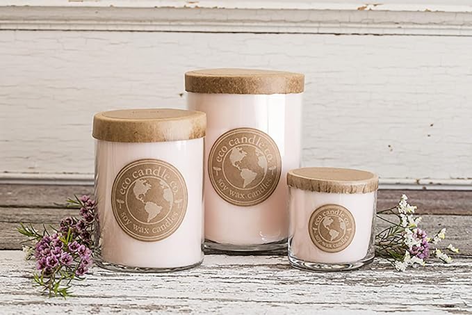 ECO CANDLE CO. Recycled Candle, Bourbon Vanilla, 18 oz. Double Wick - Scents of Bourbon, Vanilla, Tonka Bean, Cedarwood, & Cardamom - 100% Soy Wax, No Lead, Kraft Paper Label & Lid, Hand Poured