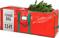 Christmas Tree Storage Bag - Stores 7.5 Foot Artificial Xmas Holiday Tree, Durable Waterproof Material, Zippered Bag, Carry Handles. Protects Against Dust, Insects and Moisture (Red)