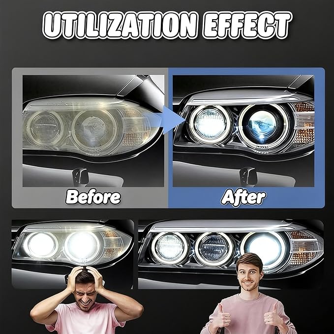 Headlight Restoration Kit, Car Headlight Restorer Kit, Headlight Refurbishing Agent, Automotive Headlamp Restoration Kit, Headlight Refurbishment Kit for All Vehicle Types