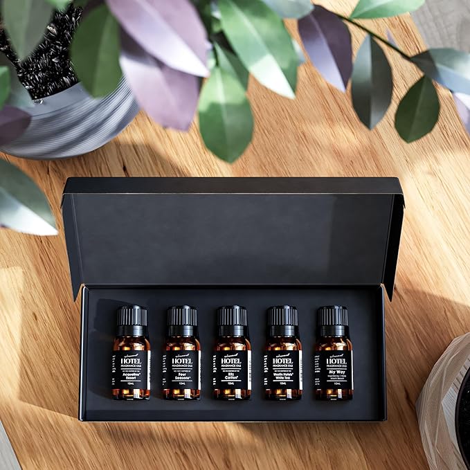 AirScent Hotel Diffuser Oil Gift Set Featuring Hotel Spa Scents - 10 mL, 0.34 fl oz Fragrance Oil Gift Set - Inspired by Acqualina, Four Seasons, My Way, The White Tea Hotel and Others