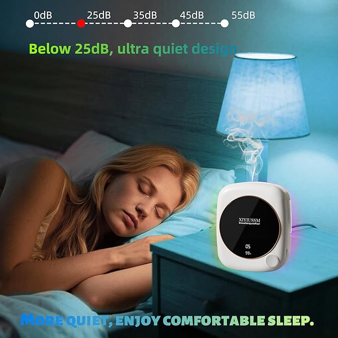 Waterless Essential Oil Diffuser for Home Office Travel Ultrasonic Aromatherapy Small Cordless Diffuser with 7 Mist Modes for Bedroom Bathroom Hotel Car Portable Air Freshener & Scent Machine