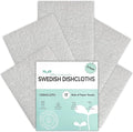 Auggee Swedish Dishcloths for Kitchen, 5 Pack Swedish Dish Cloths, Ultra Absorbent Reusable Paper Towels, Cellulose Sponge Cloths, Quick Drying, No Odor, Dishwasher Safe Grey