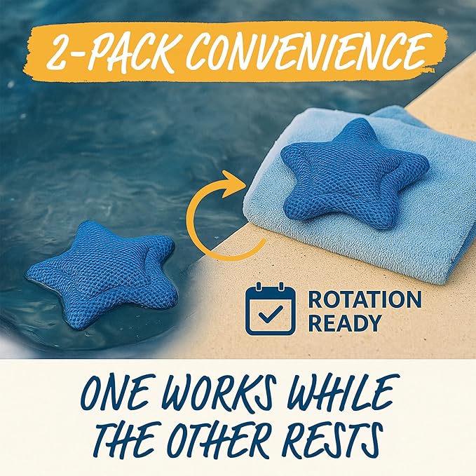 STAR SPLASH Scum Star Hot Tub Scum Absorber Two Pack- Reusable Oil Absorbing Sponge - Must Have hot tub Accessories for Adults and Kids