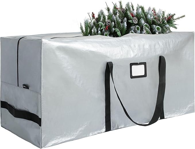 Large Christmas Tree Storage Bags Heavy Duty Tree Bags Holiday Storage Bags Protects From Moisture Or Dust,Alternative To Xmas Tree Storage Box (Gray, 7.5 Ft)