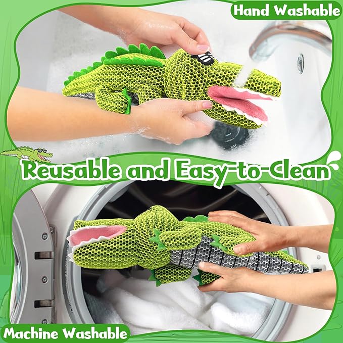 Crocodile Hot Tub Scum Absorber Reusable Washable Hot Tub Sponge Scum Absorber for Spa Hot Tub Oil Scum Absorber Hot Tub Accessories for Adults (1 Pack, Crocodile)