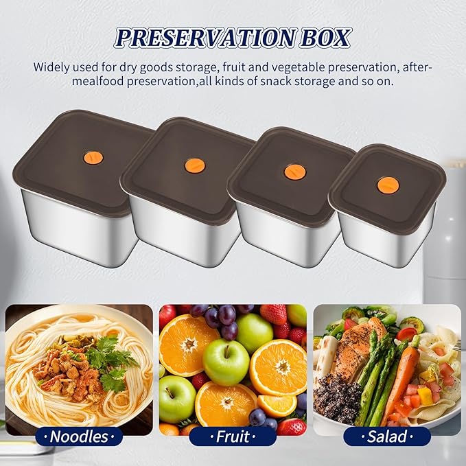 GIUOIDUO 8PC-LFood Storage Containers, BPA Free, Airtight Lids, Ideal for Lunch, Meal Prep & Leftovers，Fresh box， Freezing box