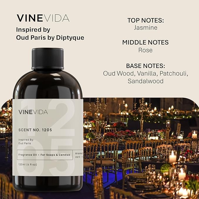 VINEVIDA 128oz Scent No.1205 Fragrance Oil for Candle & Soap Making - Natural Candle Scents Made in USA