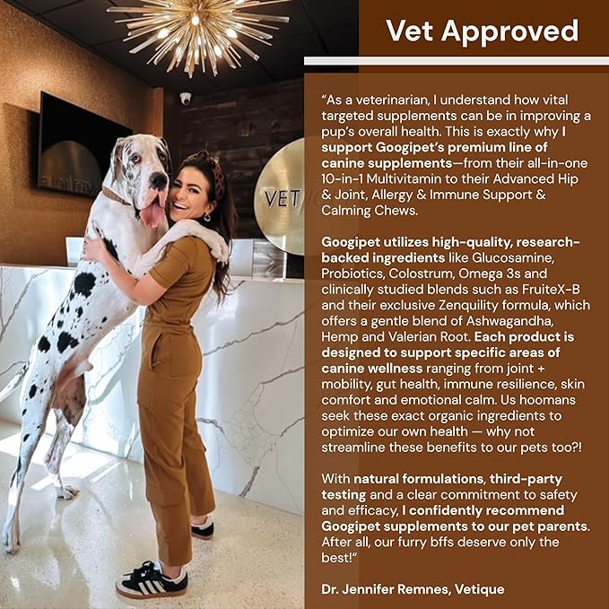 Googipet Daily Hemp Calming Chews for Dogs - Separation Anxiety Relief for Dogs, Non-Drowsy Dog Calming Chews - Anxiety Relief Treats with Valerian Root, & Hemp