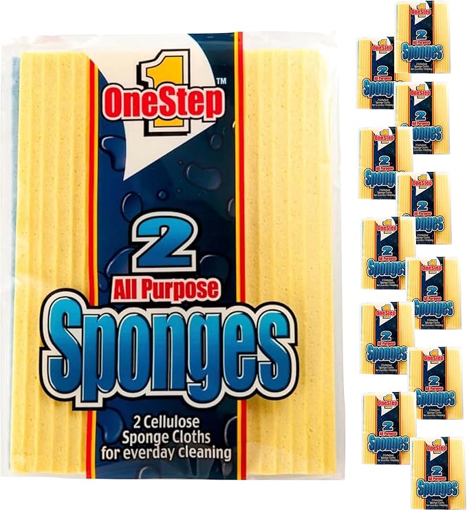 COMPAC Home Reusable Kitchen Cleaning Sponges - 12 Pack Eco-Friendly Dishcloths, Super Absorbent Dish Cloth Sponge for Counters, All Surfaces, Replaces Paper Towels