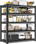 Rufokisa Garage Shelving Heavy Duty，Large Loads Adjustable Garage Storage Shelves, Metal Storage Racks and Shelving Units, Utility Rack Shelves,47.2”W x 24”D x 78”H,Black