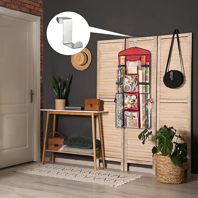Wrapping Paper Storage, Gift Wrap Organizer Holder Double-Sided Hanging Gift Bag Storage Organizer