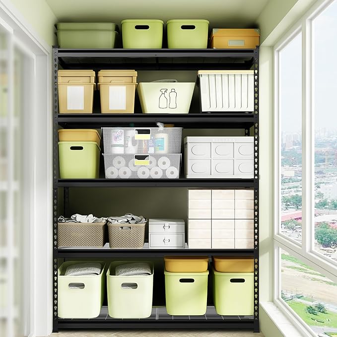 WORKPRO 4000 lbs 5-Tier Metal Shelving Unit, 72”H x 48”W x 24”D, Heavy Duty Adjustable Storage Rack, for Garage, Basement, Warehouse, Workshop