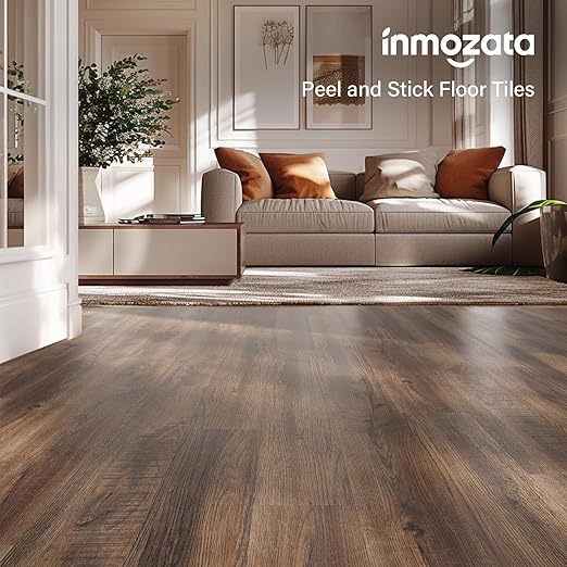 Peel and Stick Floor Tile Vinyl Plank Flooring Sample Set of 5 Packs, INMOZATA Self Adhesive Waterproof Vinyl Flooring Wood Grain Look Floor Tile for Bedroom, Living Room, Kitchen, RV (Sample)
