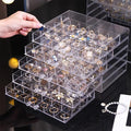 Clear Acrylic Jewelry Storage Box, Earring Jewelry Organizer with 5 Drawers, 5-Layer Jewelry Box for Women, Earrings Display Holder for Ring Bracelet Necklace, 120 Grid Compartment Storage Box