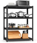 Notmise Kitchen Baker’s Rack, 4-Tier Metal Rack with Solid Shelves, Microwave Stand Storage Organizer for Kitchen or Dining Room – 39.4” W x 15.7” D x 54.3” H