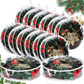 Shappy 14 Pieces Christmas Wreath Storage Container 30 Inch Wreath Plastic Storage Bags with Dual Zippers and Handles for Xmas Thanksgiving Holiday Artificial (Clear)
