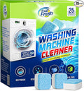 True Fresh Washing Machine Cleaner Tablets – 25-Pack Deep Cleaning for Front Load, Top Loader & HE Washers – Helps Remove Odor-Causing Residues, Pet Hair & Hard Water Buildups – Septic Safe