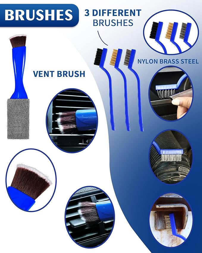 COFSODI Car Cleaning Kit：40 Pcs Interior Windshield and Window Cleaner Detailing Set；Wheel & Tire Brush；Car Wash Mitt；Cleaning Bucket；Total Care Supplies；Towels；Automotive Tools