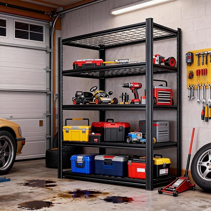 Notmise Garage Shelving,Heavy Duty 5-Tier Wire Shelving Unit - 72" H x 35.4" W x 15.7" D, 2500 lbs Load Capacity Storage Shelves,Adjustable Metal Shelves for Garage, Kitchen, and Pantry Storage
