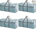 VENO 4 Pack Oversize Moving Bags for College, Heavy-Duty Storage Totes, Moving Boxes and Wardrobe Packing Supplies Alternative - Durable Laundry Bags for Clothes (Light Blue Matte, 4 Pack)