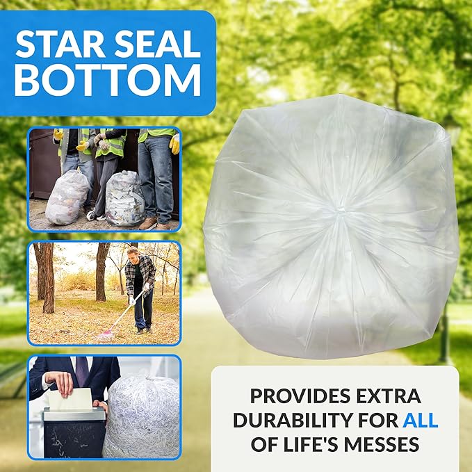 Reli. 40 to 45 Gallon Trash Bags Heavy Duty | 250 Trash Bags | Super Sizeable, Clear, Garbage for Serious Cleanup