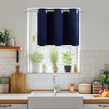 ChrisDowa Blackout Curtains 36 Inches Long for Living Room, Grommet Thermal Insulated Room Darkening Curtains for Bedroom (1 Panel Set, Navy Blue, 42W x 36L)