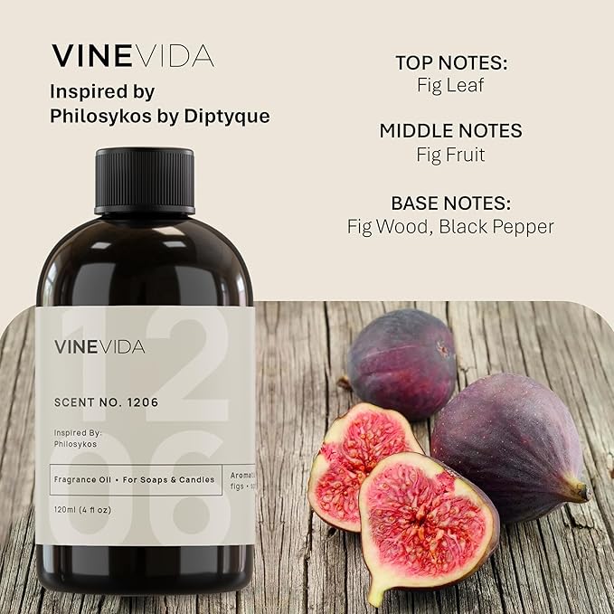 VINEVIDA 4oz Scent No.1206 Fragrance Oil for Candle & Soap Making - Natural Candle Scents Made in USA