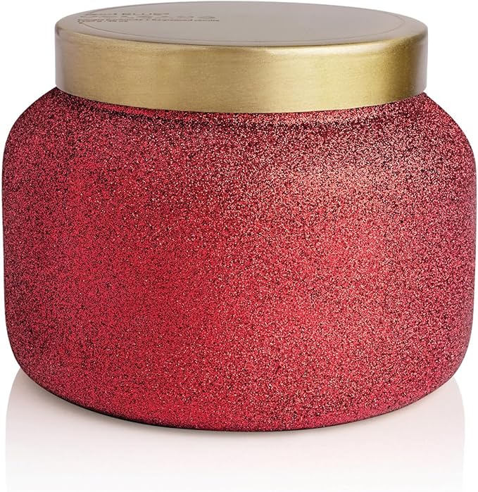 Capri Blue Jumbo Glam Jar Candle - Long Lasting Soy Wax Blend - Glitter Candles for Home Scented with Luxury Holiday Scents - Notes of Tropical Fruits & Sugared Citrus (Volcano, 48 oz)