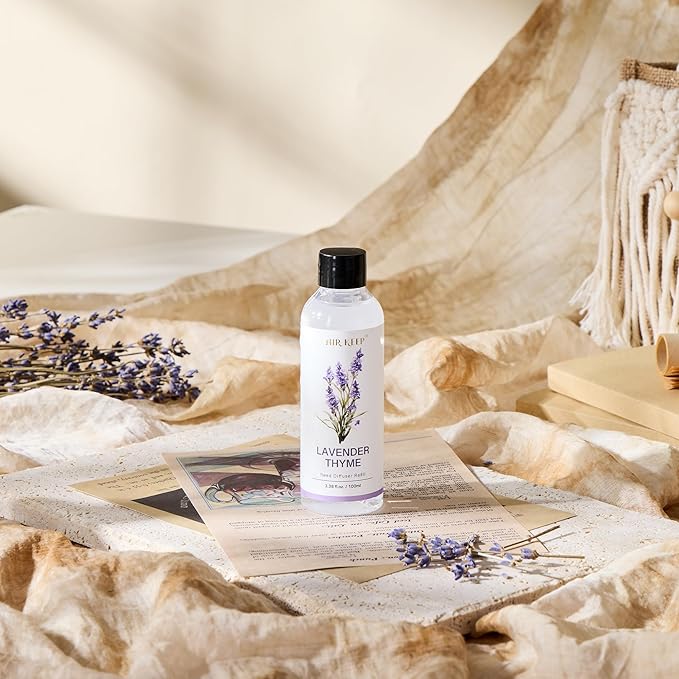 Airkeep Reed Diffuser Oil Refill/Lavender Thyme/3.38oz（100ml/1 Pack/Scented Oil Refill for Reed Diffuser Home Fragrance for Bedroom, Bathroom Office Home Decor