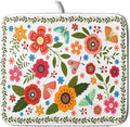 Colorful Boho Floral Dish Drying Mat 16x18 Inch Dishes Dry Pad Drainer Rack Mats Absorbent Hanging Loop Kitchen Counter Bar Accessories