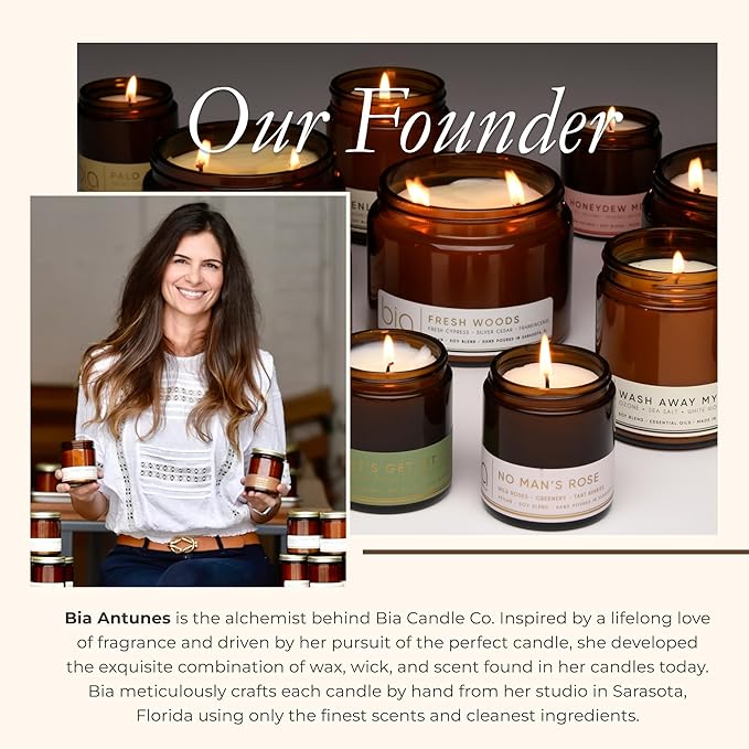 Bia Candle Co Soy Blend Candle, Spruce Berries & Sweet Orange Peel with Cinnamon, Clove & Nutmeg Over Pine & Vanilla – Clean Burn, Lead-Free Cotton Wick – Holidays, 7 oz